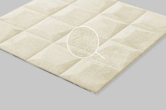 Samolepicí 3D dekorace ze sametu, veluru, béžové čtverce, rozměr 34 cm x 34 cm x 4-7 mm / obklad na stěnu VEL901