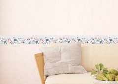 Samolepicí bordura barevné květy (5 m x 13,8 cm) / Dekorativní samolepicí bordury AG Design WB8253