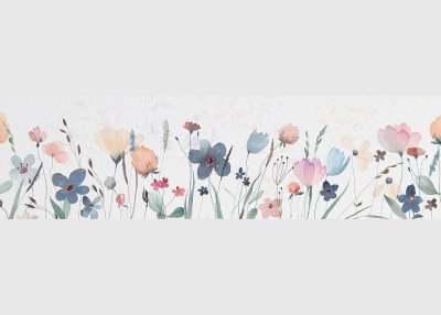 Samolepicí bordura barevné květy (5 m x 13,8 cm) / Dekorativní samolepicí bordury AG Design WB8253
