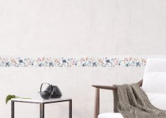 Samolepicí bordura barevné květy (5 m x 13,8 cm) / Dekorativní samolepicí bordury AG Design WB8253