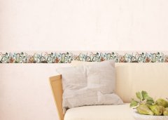 Samolepicí bordura barevné květy (5 m x 13,8 cm) / Dekorativní samolepicí bordury AG Design WB8255