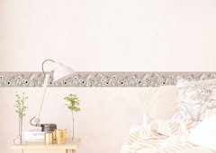 Samolepicí bordura hnědá, vlčí máky (5 m x 13,8 cm) / Dekorativní samolepicí bordury AG Design WB8257