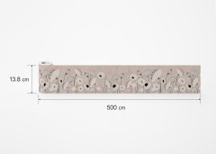 Samolepicí bordura hnědá, vlčí máky (5 m x 13,8 cm) / Dekorativní samolepicí bordury AG Design WB8257