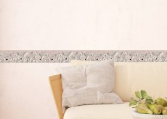Samolepicí bordura hnědá, vlčí máky (5 m x 13,8 cm) / Dekorativní samolepicí bordury AG Design WB8257