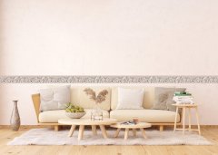 Samolepicí bordura hnědá, vlčí máky (5 m x 13,8 cm) / Dekorativní samolepicí bordury AG Design WB8257