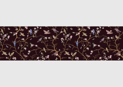 Samolepicí bordura větve a ptáčci (5 m x 13,8 cm) / Dekorativní samolepicí bordury AG Design WB8259