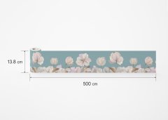 Samolepicí bordura modrá, květy (5 m x 13,8 cm) / Dekorativní samolepicí bordury AG Design WB8261