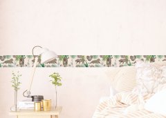 Samolepicí bordura džungle, gepardi (5 m x 13,8 cm) / Dekorativní samolepicí bordury AG Design WB8263