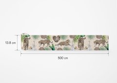 Samolepicí bordura džungle, gepardi (5 m x 13,8 cm) / Dekorativní samolepicí bordury AG Design WB8263