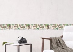 Samolepicí bordura džungle, gepardi (5 m x 13,8 cm) / Dekorativní samolepicí bordury AG Design WB8263