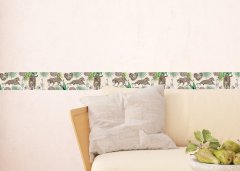 Samolepicí bordura džungle, gepardi (5 m x 13,8 cm) / Dekorativní samolepicí bordury AG Design WB8263