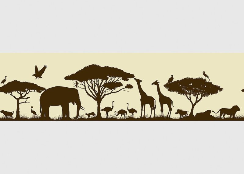 Samolepicí bordura džungle (5 m x 13,8 cm) / Dekorativní samolepicí bordury AG Design WB8265