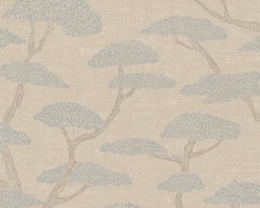 Vliesová tapeta stromy modrá, béžová 387411 / Tapety na zeď 38741-1 Nara (0,53 x 10,05 m) A.S.Création
