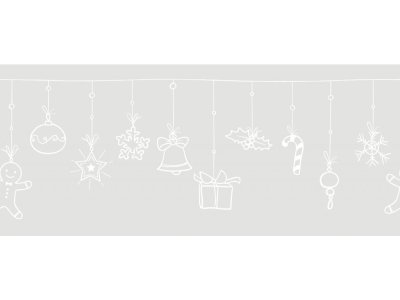 Vánoční statická bordura na sklo W6 (20 x 150 cm) / Dekorativní statické bordury vánoční řetěz d-c-fix