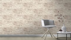 Stará oprýskaná cihlová stěna, stylová vintage vliesová tapeta, barva šedá, strukturální vliesové tapeta z kolekce Andy Wand od výrobce Rasch