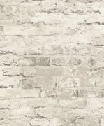 Stará oprýskaná cihlová stěna, stylová vintage vliesová tapeta, barva šedá, strukturální vliesové tapeta z kolekce Andy Wand od výrobce Rasch