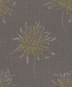 Květy, listy, barvy černá, hnědá, žlutá, strukturální vliesová tapeta z kolekce Andy Wand od výrobce Rasch