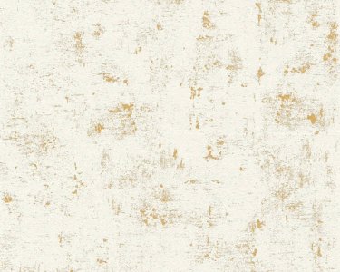 Vliesová tapeta 2307-75 štuková omítka bílá, zlatá / Vliesové tapety na zeď 230775 Blooming (0,53 x 10,05 m) A.S.Création