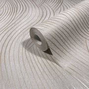 Vliesová tapeta jednobarevná béžovo-krémové vlnky 0,53 x 10,05 m / Tapety na zeď Mona 82475 Marburg