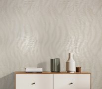 Vliesová tapeta jednobarevná béžovo-krémové vlnky 0,53 x 10,05 m / Tapety na zeď Mona 82475 Marburg
