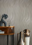 Vliesová tapeta jednobarevná béžovo-krémové vlnky 0,53 x 10,05 m / Tapety na zeď Mona 82475 Marburg