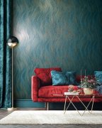 Vliesová tapeta jednobarevná modré, zlaté vlnky 0,53 x 10,05 m / Tapety na zeď Mona 82477 Marburg