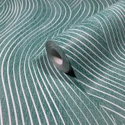 Vliesová tapeta jednobarevná zelené vlnky 0,53 x 10,05 m / Tapety na zeď Mona 82478 Marburg