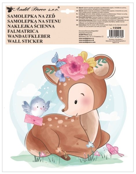 Samolepicí dekorace pro děti Srnka (30 × 42 cm) / Dětská samolepka na stěnu 15509 Room Decor