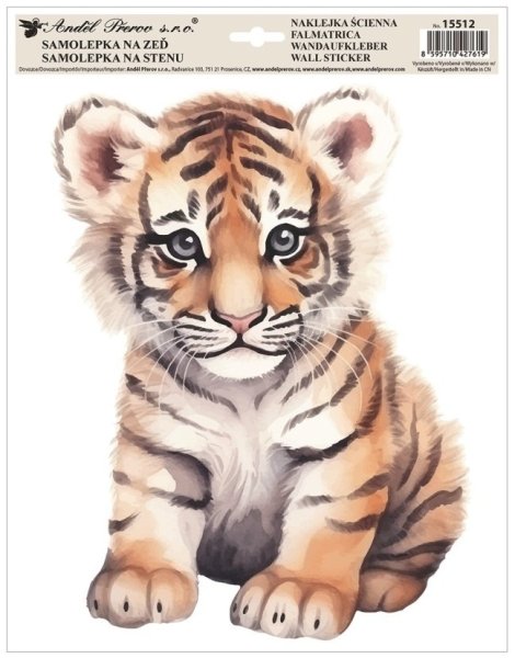 Samolepicí dekorace pro děti Tygr (30 × 42 cm) / Dětská samolepka na stěnu 15512 Room Decor