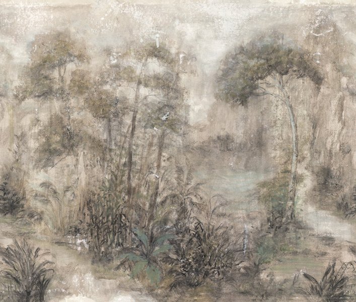 Vliesová fototapeta béžová, stromy 3,18 x 2,70 m / Vliesový tapetový panel 35098 City Romance