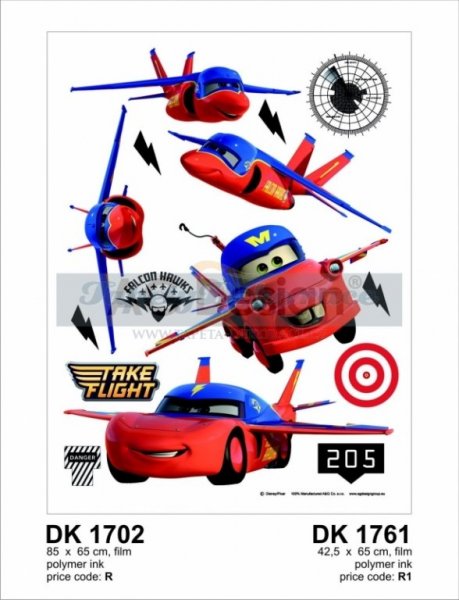 Samolepící dekorace na zeď Disney 65x85cm Cars AGF1702 AG Design