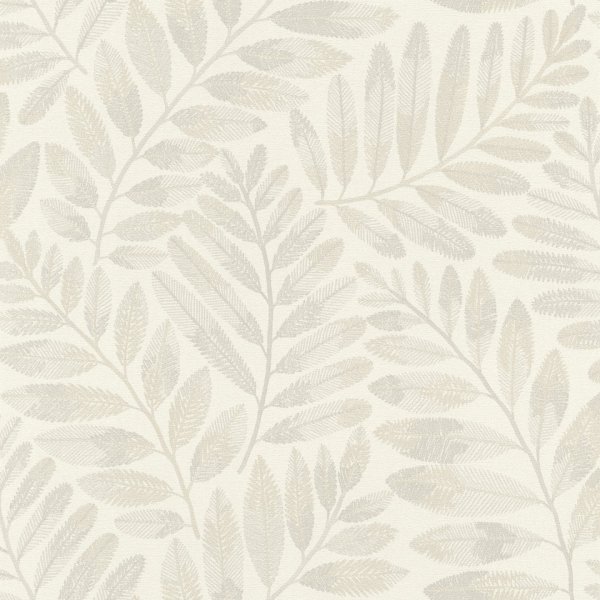Vliesová tapeta šedé listy (0,53 x 10,05 m) / Vliesové tapety na zeď Farm Living 709537 Rasch