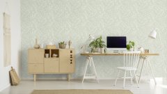 Vliesová tapeta zelená, listy (0,53 x 10,05 m) / Vliesové tapety na zeď Farm Living 709551 Rasch