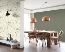 Vliesová tapeta zelená, drobný textilní vzor (0,53 x 10,05 m) / Vliesové tapety na zeď Farm Living 709643 Rasch