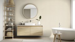 Vliesová tapeta béžová, drobný textilní vzor (0,53 x 10,05 m) / Vliesové tapety na zeď Farm Living 709674 Rasch