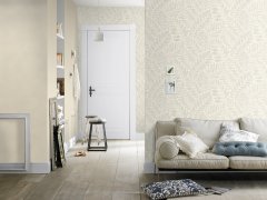 Vliesová tapeta béžová, drobný textilní vzor (0,53 x 10,05 m) / Vliesové tapety na zeď Farm Living 709698 Rasch