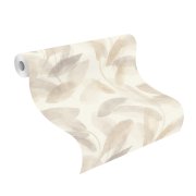 Vliesová tapeta béžové, šedé listy (0,53 x 10,05 m) / Vliesové tapety na zeď Liverna 416336 Rasch