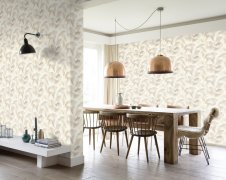 Vliesová tapeta béžové, šedé listy (0,53 x 10,05 m) / Vliesové tapety na zeď Liverna 416336 Rasch