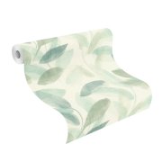 Vliesová tapeta zelené, šedé listy (0,53 x 10,05 m) / Vliesové tapety na zeď Liverna 416343 Rasch