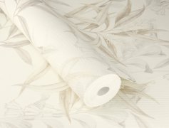 Vliesová tapeta béžové a šedé listy (0,53 x 10,05 m) / Vliesové tapety na zeď Liverna 417333 Rasch