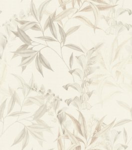 Vliesová tapeta béžové a šedé listy (0,53 x 10,05 m) / Vliesové tapety na zeď Liverna 417333 Rasch