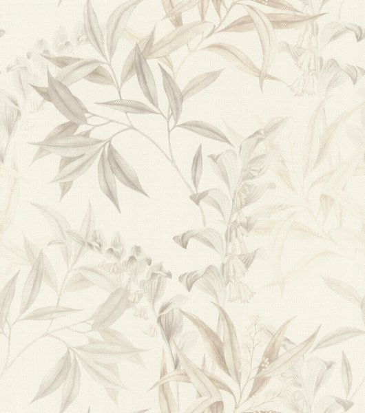 Vliesová tapeta béžové a šedé listy (0,53 x 10,05 m) / Vliesové tapety na zeď Liverna 417333 Rasch