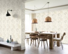 Vliesová tapeta béžové a šedé listy (0,53 x 10,05 m) / Vliesové tapety na zeď Liverna 417333 Rasch