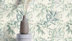 Vliesová tapeta zelené listy (0,53 x 10,05 m) / Vliesové tapety na zeď Liverna 417340 Rasch