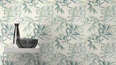 Vliesová tapeta zelené listy (0,53 x 10,05 m) / Vliesové tapety na zeď Liverna 417340 Rasch