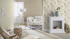 Vliesová tapeta béžová, lněná textura (0,53 x 10,05 m) / Vliesové tapety na zeď Liverna 424058 Rasch