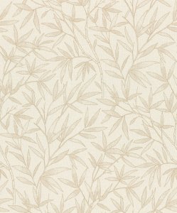 Vliesová tapeta béžové listy, rostlinný vzor (0,53 x 10,05 m) / Vliesové tapety na zeď Liverna 554809 Rasch