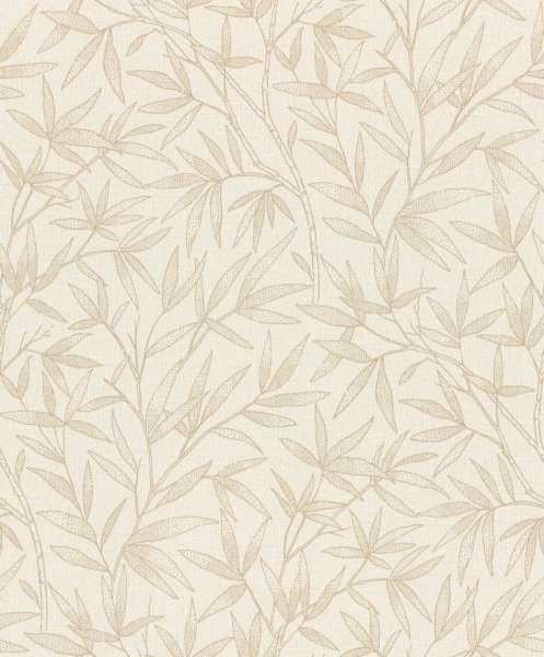 Vliesová tapeta béžové listy, rostlinný vzor (0,53 x 10,05 m) / Vliesové tapety na zeď Liverna 554809 Rasch