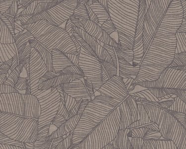 Vliesová tapeta 36633-4 listy, béžovo-šedá, taupe / Vliesové tapety na zeď 366334 Linen Style (0,53 x 10,05 m) A.S.Création