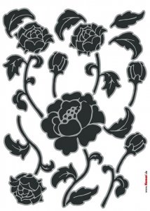Samolepicí dekorace na zeď černá růže 17001 / Dekorační nálepky Tiffany Freestyle (50 x 70 cm) Komar